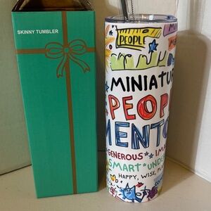 Teacher Gift Miniature People Mentor  Graphic Skinny 20 oz. Tumbler